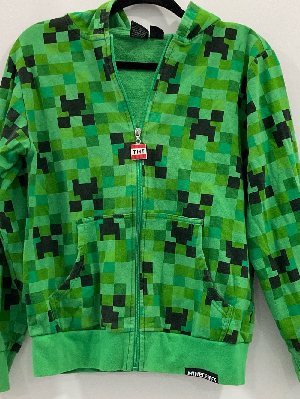 Minecraft Green Pixel Hoodie - Zip Front